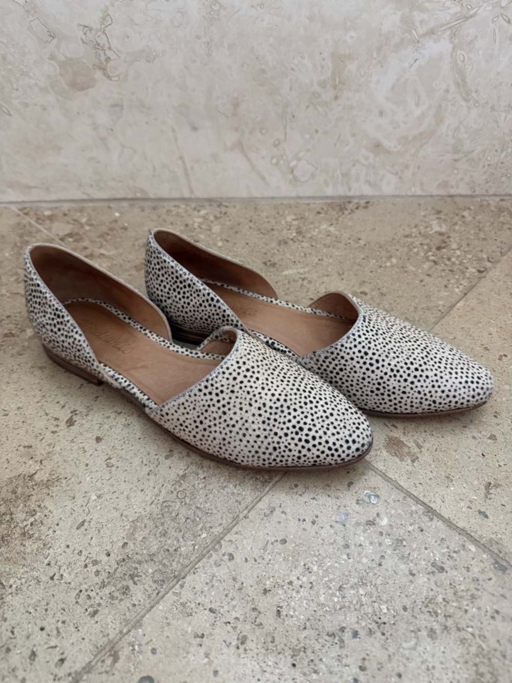 Madewell Cream with Black Speckle Flats